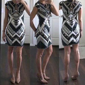 express black and gold sequin dress